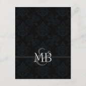 Zwarte bruiloft-informatiekaarten Wedding-omsluiti Informatiekaartje (Achterkant)