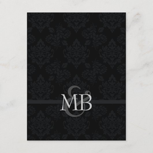 Zwarte bruiloft-informatiekaarten Wedding-omsluiti Informatiekaartje (Achterkant)