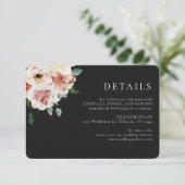 Zwarte bruiloft informatiekaartje (Staand voorkant)