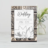 Zwarte bruiloft kaart (Staand voorkant)