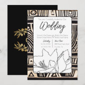 Zwarte bruiloft kaart (Voorkant / Achterkant)