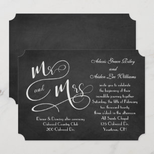 zwarte bruiloft kaart