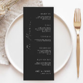 Zwarte bruiloft Menu Kaarten Sjabloon