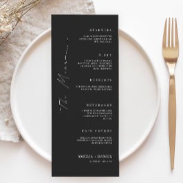 Zwarte bruiloft Menu Kaarten Sjabloon