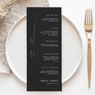 Zwarte bruiloft Menu Kaarten Sjabloon