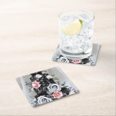 Zwarte bruiloft met Rozen Kartonnen Onderzetters (Insitu)