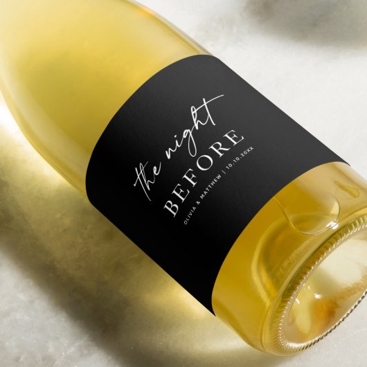 Zwarte bruiloft repetitie diner | avond ervoor wijn etiket