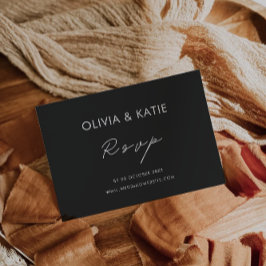 Zwarte bruiloft RSVP Kaart Sjabloon