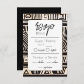 Zwarte bruiloft RSVP kaartje (Voorkant / Achterkant)