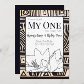 Zwarte bruiloft save the date (Voorkant / Achterkant)