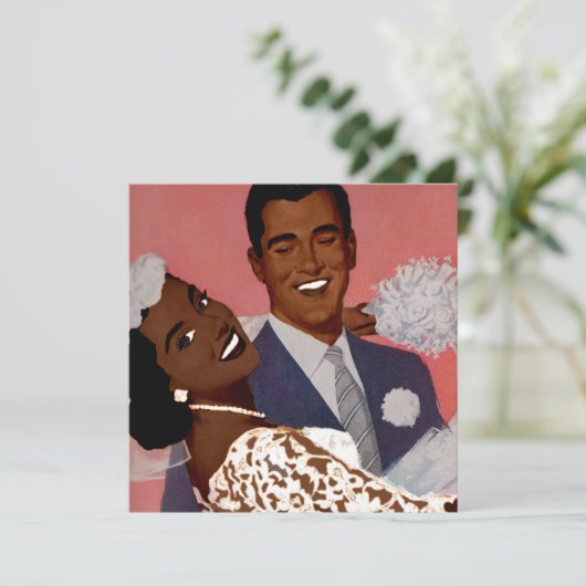 Zwarte Bruiloft Save The Date (Staand voorkant)