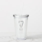 Zwarte bruiloft Tuxedo pak Gepersonaliseerde Groom Acryl Drinkbeker (Achterkant)