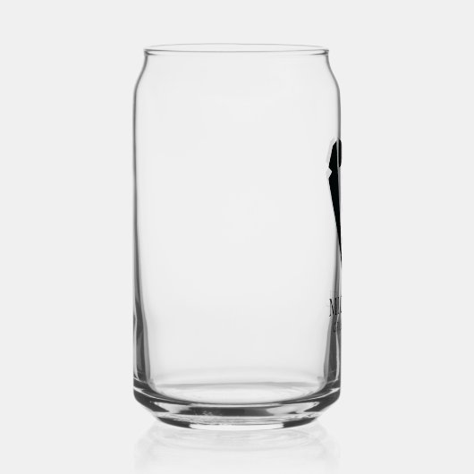 Zwarte bruiloft Tuxedo pak Gepersonaliseerde Groom Blikvorm Glas (Rechts)