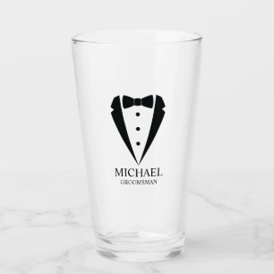 Zwarte bruiloft Tuxedo pak Gepersonaliseerde Groom Glas