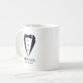 Zwarte bruiloft Tuxedo pak Gepersonaliseerde Groom Koffiemok (Voorkant links)