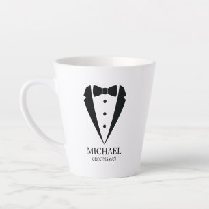 Zwarte bruiloft Tuxedo pak Gepersonaliseerde Groom Latte Mok