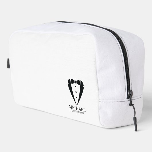 Zwarte bruiloft Tuxedo pak Gepersonaliseerde Groom Toilettasje (Rechterhoek)