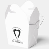 Zwarte bruiloft Tuxedo Suit Groomsman Voorstel Bedankdoosjes (Open)