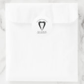 Zwarte bruiloft Tuxedo Suit Groomsman Voorstel Ronde Sticker (Tas)