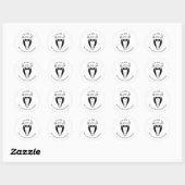 Zwarte bruiloft Tuxedo Suit Groomsman Voorstel Ronde Sticker (Vel)