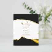 Zwarte Bruiloft Uitnodigingen Sublime Goud Wit (Staand voorkant)