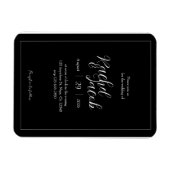 Zwarte bruiloft uitnodigingsmagneet magneet (Horizontaal)