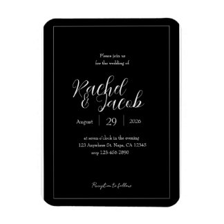 Zwarte bruiloft uitnodigingsmagneet  magneet