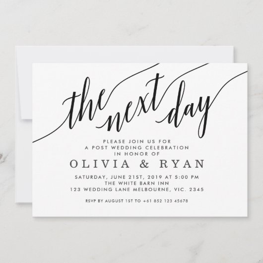 Zwarte bruiloftsfeest de dag erna kaart (Voorkant)