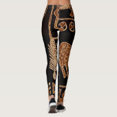 Zwarte/Bruin Afrikaanse Motif over Leggings (Achterkant)