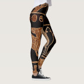 Zwarte/Bruin Afrikaanse Motif over Leggings (Rechts)