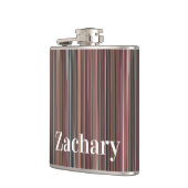 Zwarte, bruine en witte verticale strepen heupfles (Links)