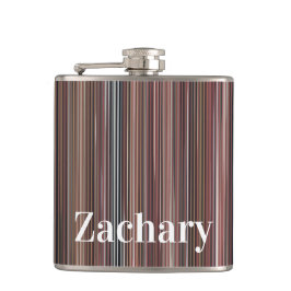 Zwarte, bruine en witte verticale strepen heupfles