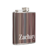 Zwarte, bruine en witte verticale strepen heupfles (Rechts)