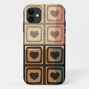 Zwarte, bruine, grijze  hartelas Case-Mate iPhone case