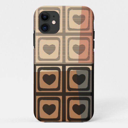 Zwarte, bruine, grijze hartelas Case-Mate iPhone case (Achterkant)