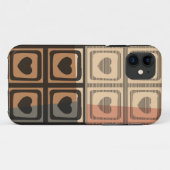 Zwarte, bruine, grijze hartelas Case-Mate iPhone case (Achterkant (horizontaal))