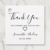 zwarte bruine kraft bedankt voor je bruiloft bedankjes labels (Voorkant)