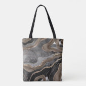 Zwarte bruine marmer Agate Gold Glitter Glam #1 Tote Bag (Achterkant)