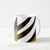 Zwarte bruine strepen koffiemok (Voorkant rechts)