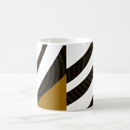 Zwarte bruine strepen koffiemok (Center)