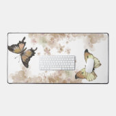 Zwarte bruine vlinder met witte achtergrond bureaumat (Keyboard & Muis)