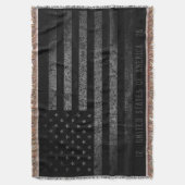  zwarte brunge Amerikaanse vlag Verdrukte tekst Deken (Voorkant Verticaal)