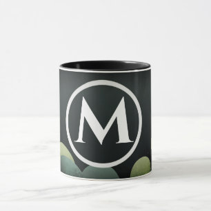 Zwarte Bubble Retro Moderne Monogram Letter Mok