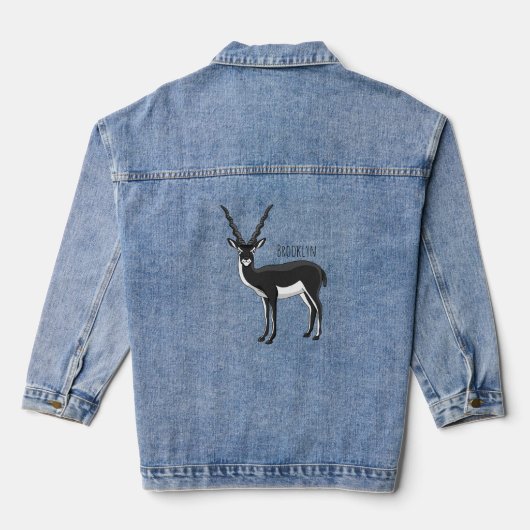 Zwarte-buck-antilope-afbeelding Denim Jacket (Achterkant)