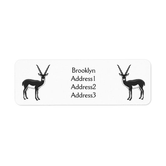 Zwarte-buck-antilope-afbeelding Etiket (Voorkant)