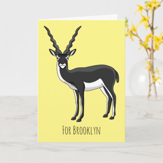 Zwarte-buck-antilope-afbeelding Kaart (Gele Bloem)