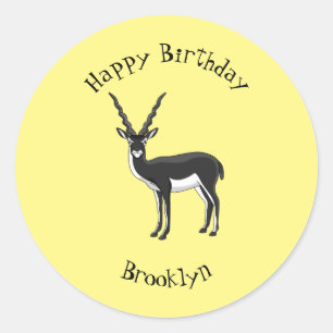 Zwarte-buck-antilope-afbeelding Ronde Sticker