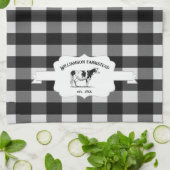 Zwarte Buffalo-Boerderij Koe Keukenhanddoek (Gevouwen)