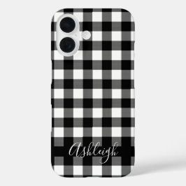 Zwarte Buffalo Controleer persoonlijke naam vooraf iPhone 16 Hoesje