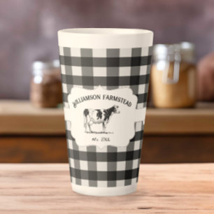 Zwarte Buffalo Geplakt Boerderij Koe Latte Mok
